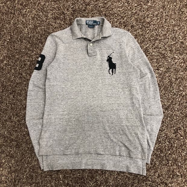 폴로 랄프로렌 빅포니 그레이 롱슬리브 카라 티셔츠