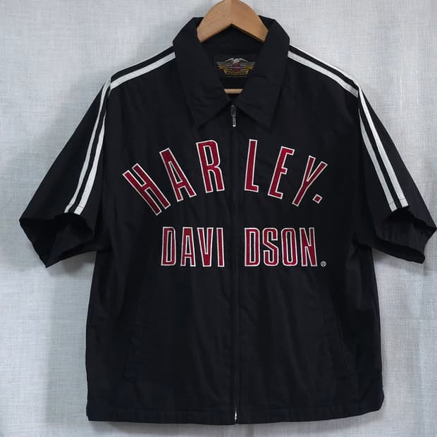 할리데이비슨 여름 마 린넨 100프로 반팔 집업 자켓 바람막이 조끼 가디