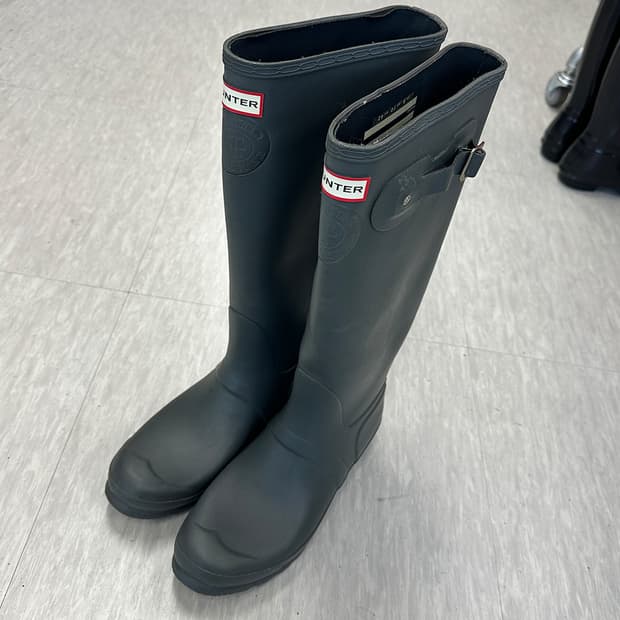 헌터 롱 레인부츠 장화 여름 장마 카키 계열 남성 270mm