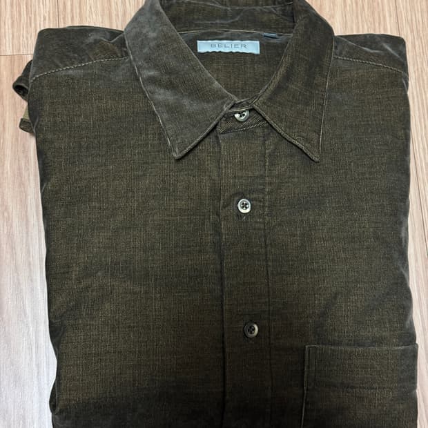 벨리에 코듀로이 셔츠 - 올리브