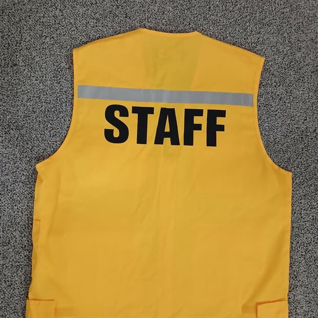 스태프 STAFF 안전조끼 작업조끼  옐로우 XL