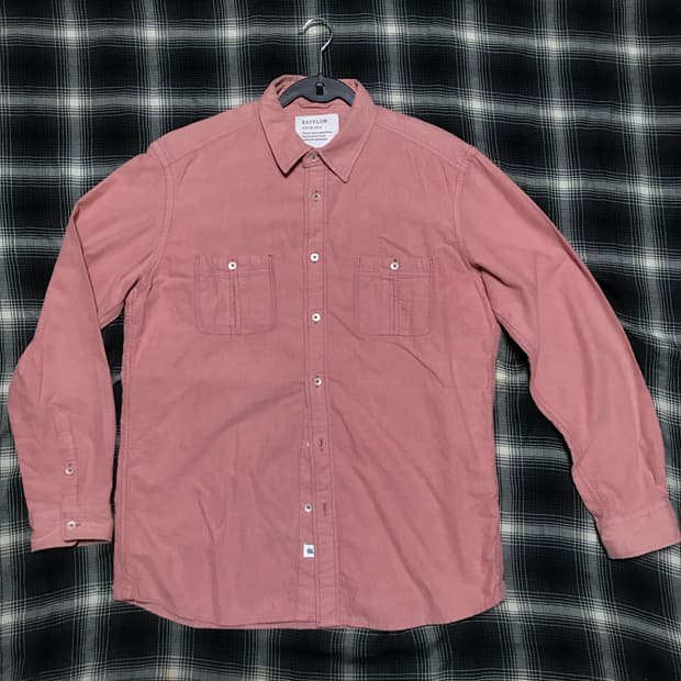 재팬 10s bay flow 피치 핑크 플란넬 옥스포드 워크셔츠