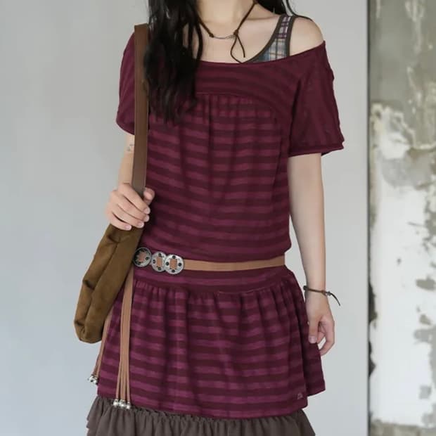 스트라이프 원피스