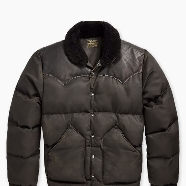 RRL 더블알엘 시얼링 카라 레더 요크 패딩