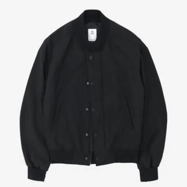 3) 폴리테루 울 바시티 봄버 스트라이프 블랙