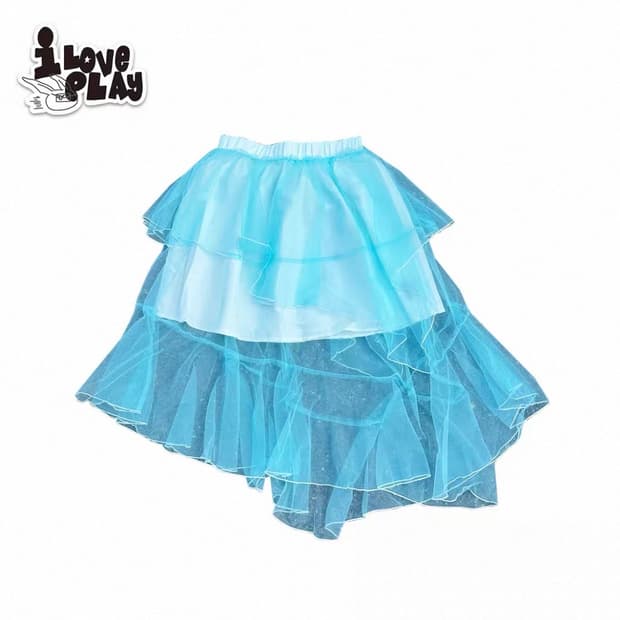 loveplayshop 발레코어 하늘색 레이어드 프릴 샤스커트
