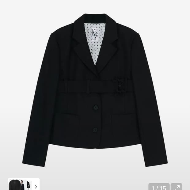 카시코 리본 벨티드 프레피 자켓 블랙 프리 사이즈 판매