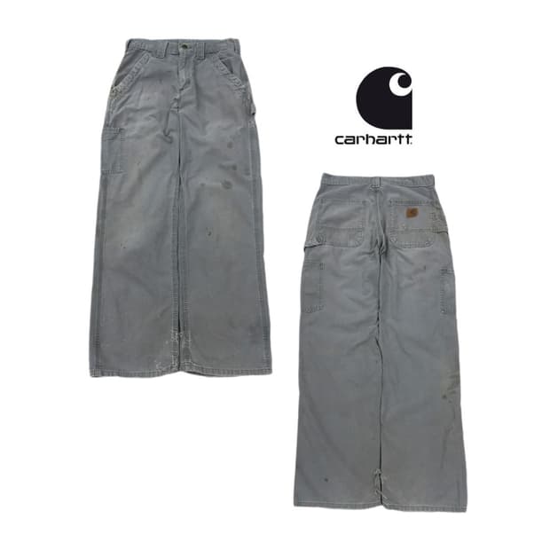 칼하트 OG 가죽패치 카펜터 페이딩 와이드 워크팬츠