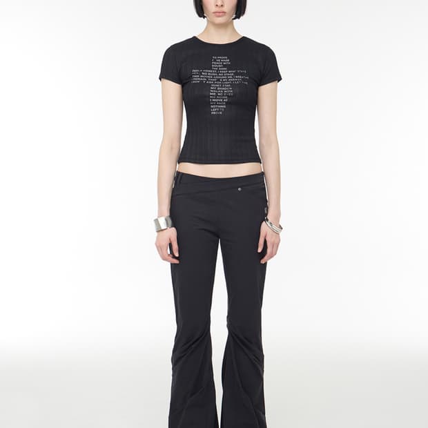 락케이크 애심메트리 웨이스트 플레어팬츠 M