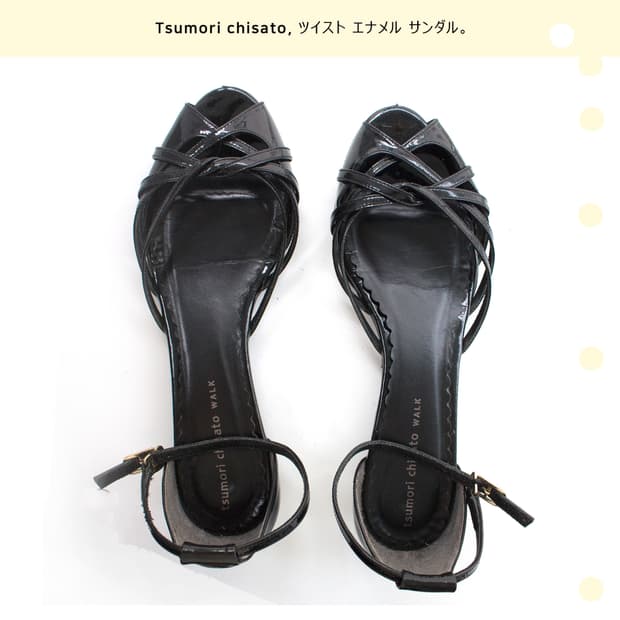 츠모리치사토 트위스트 에나멜 샌들