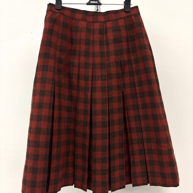 빈티지 체크 플리츠 스커트