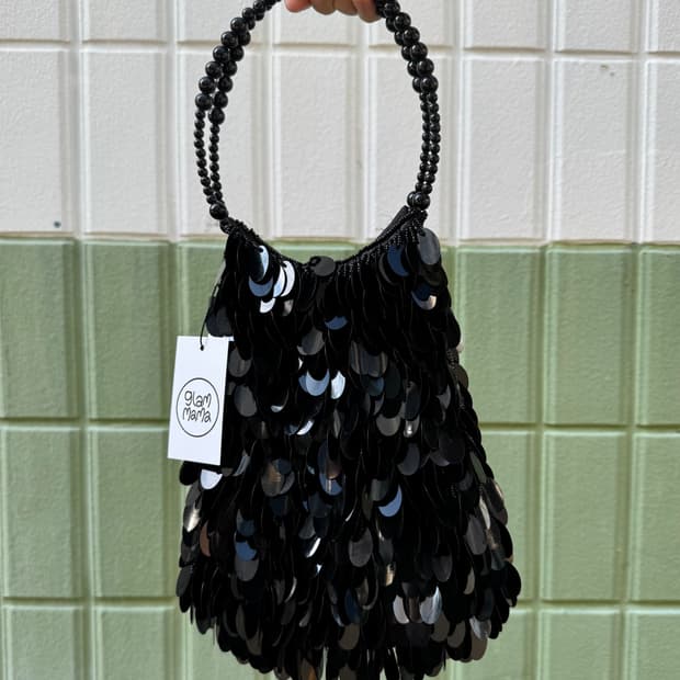 Black Sequin Beaded Mini Bag 비즈백