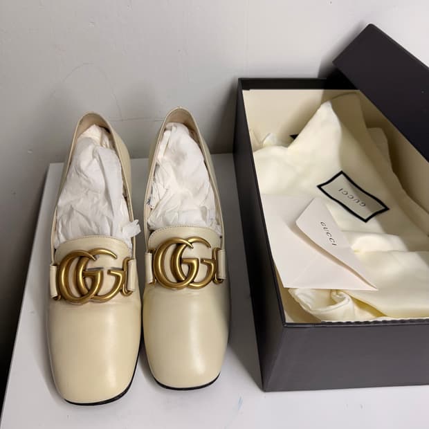 [정품] 구찌 빅토아르 더블 G 미드힐 240cm