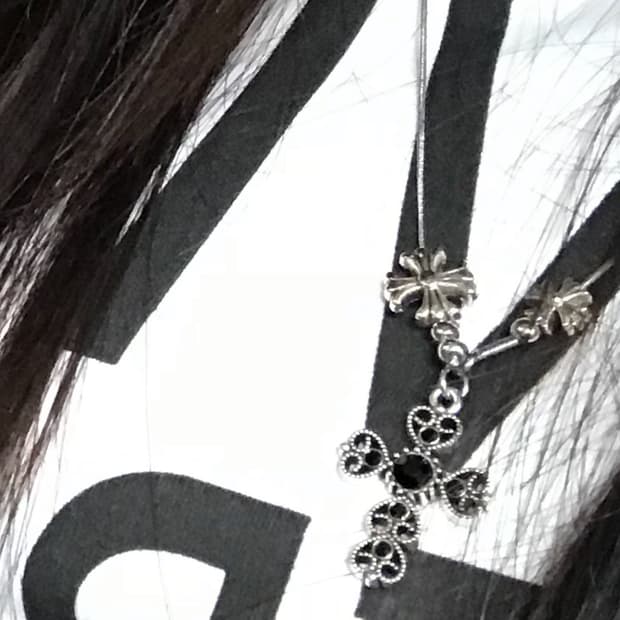 크롬깔 써지컬 십자가 목걸이