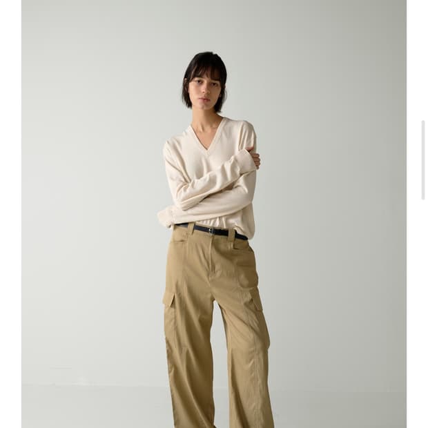 파사드패턴 실키 카고 팬츠 (올리브 베이지 / M)