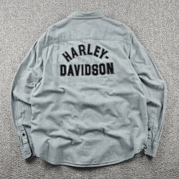 할리데이비슨 자수 레터링 로고 포켓 셔츠 ( L 추정 ) / 10718