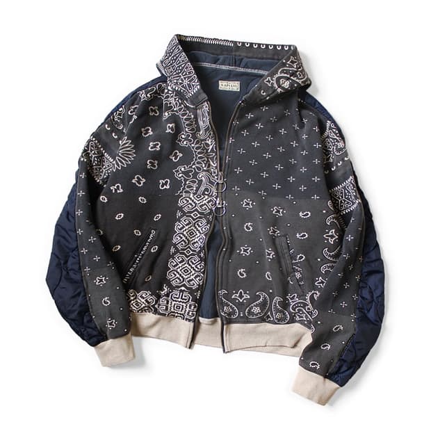 캐피탈 플리스 반다나 비부악 후드 블루종/후드집업 -3size