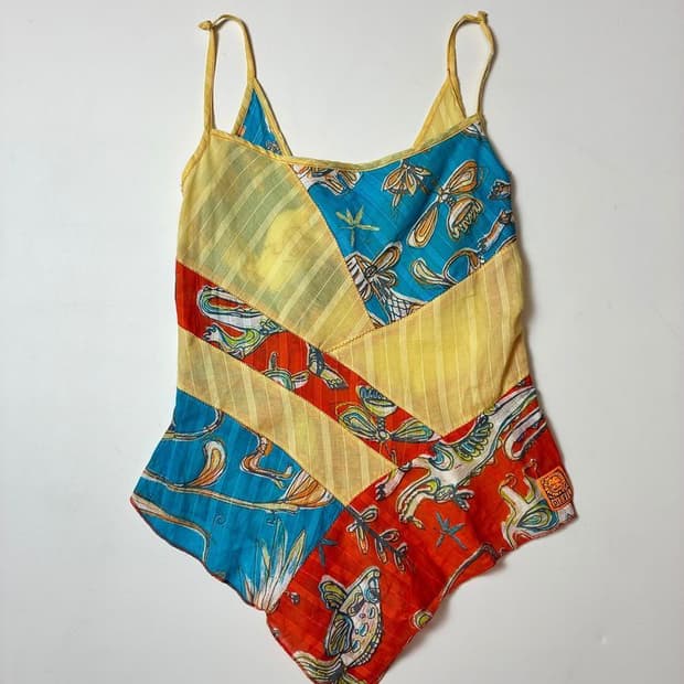 디젤 DIESEL 00's 배색 슬리브 리스 PN9040