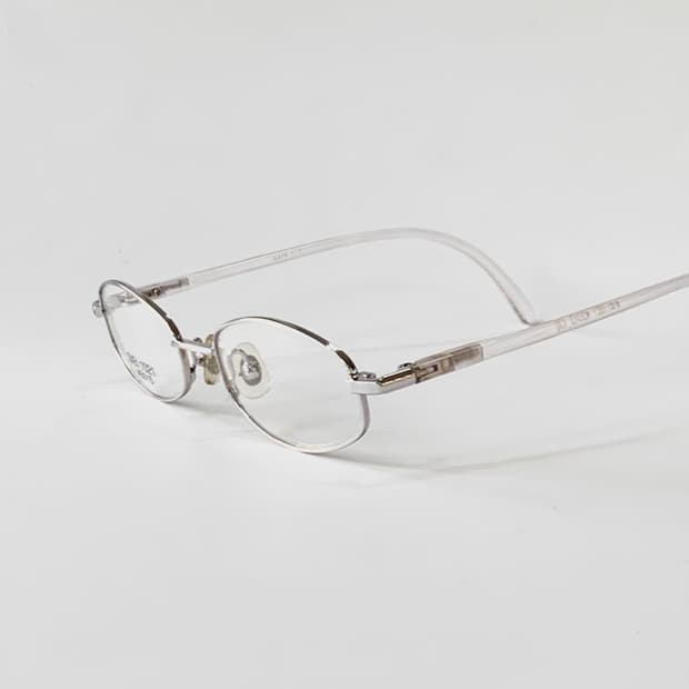 [픽키-651] (small) 실버 메탈 투명템플 오벌 데드스탁