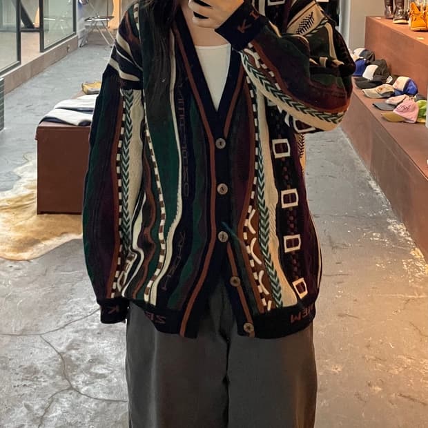 빈티지 뉴질랜드 케이블니트 자켓 H436