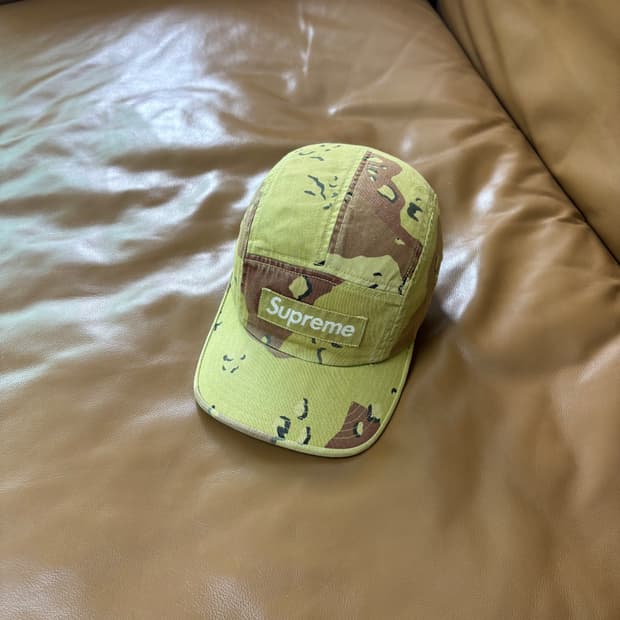 Supreme 슈프림 오버다이드 카모 카키 캠프캡 모자 Camo