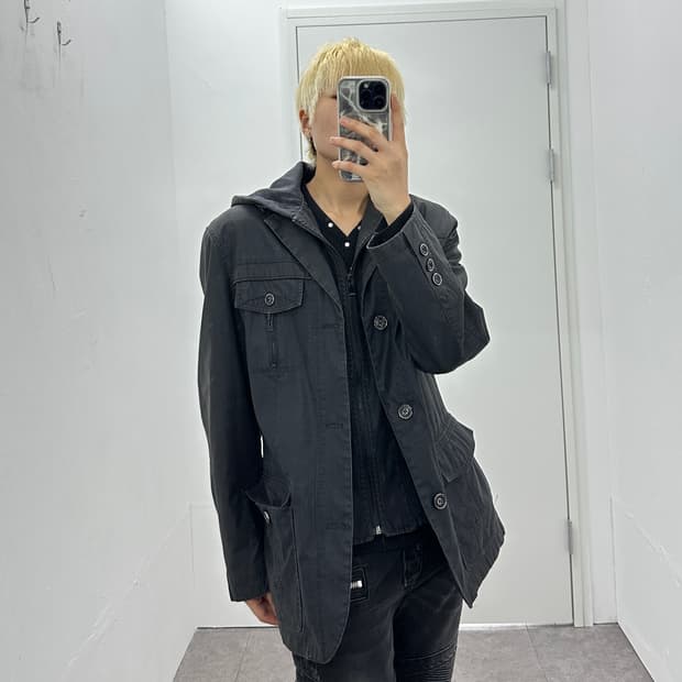 Vintage fake layered hoodie jacket