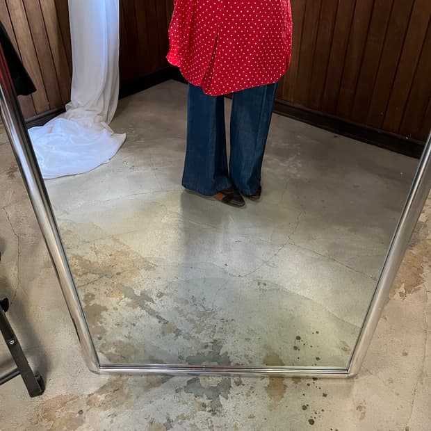 HYKE indigo denim flare pants