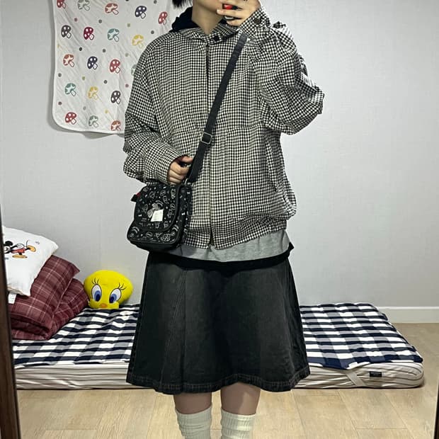 Kearney house 커니하우스 깅엄체크 집업 자켓