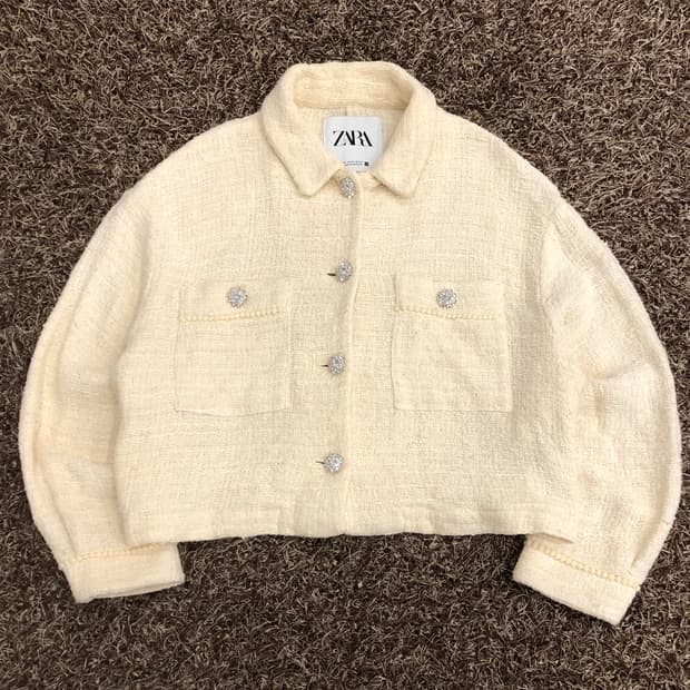 자라 크롭 트위드 자켓