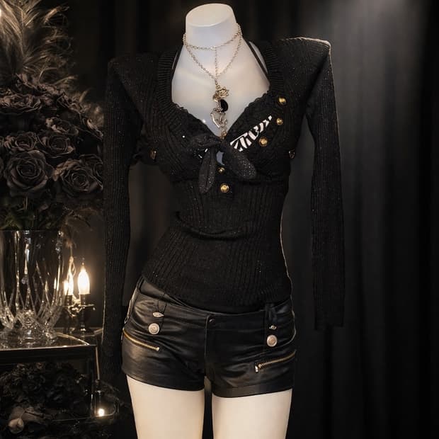 세실맥비 금장 오네갸루 롱슬리브