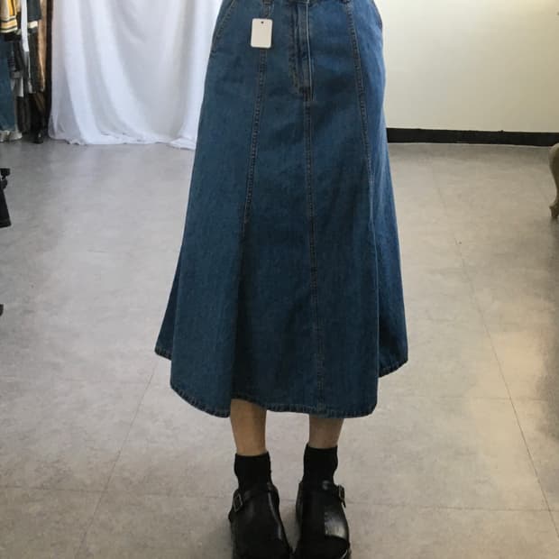Denim long skirt