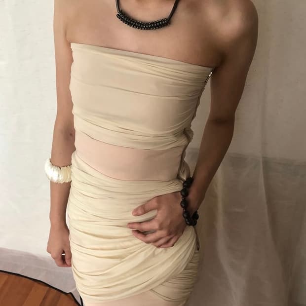 drape mini dress