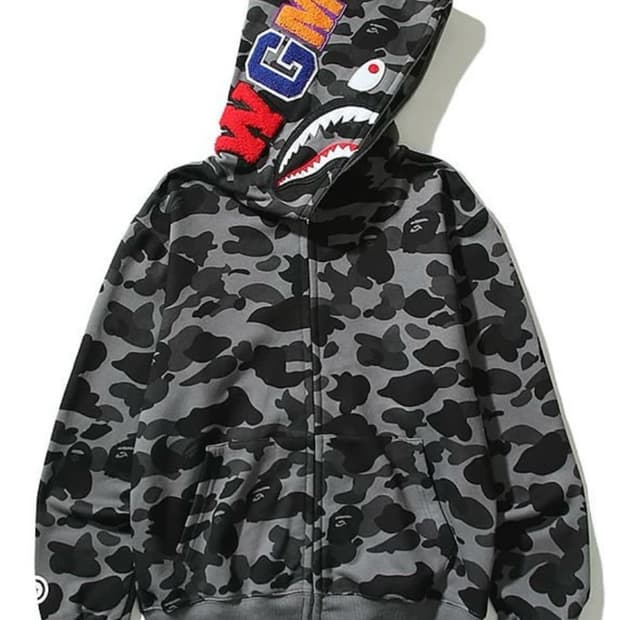 베이프 후드집업 차콜 L