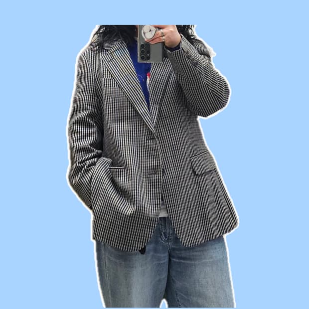 Burberrys 울100 체크 자켓