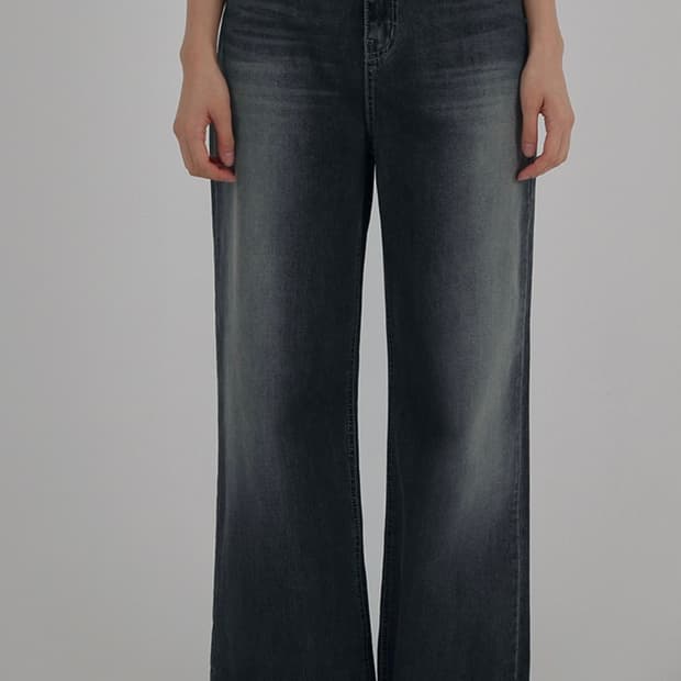 174 쇼핑몰 워싱 와이드 데님 팬츠