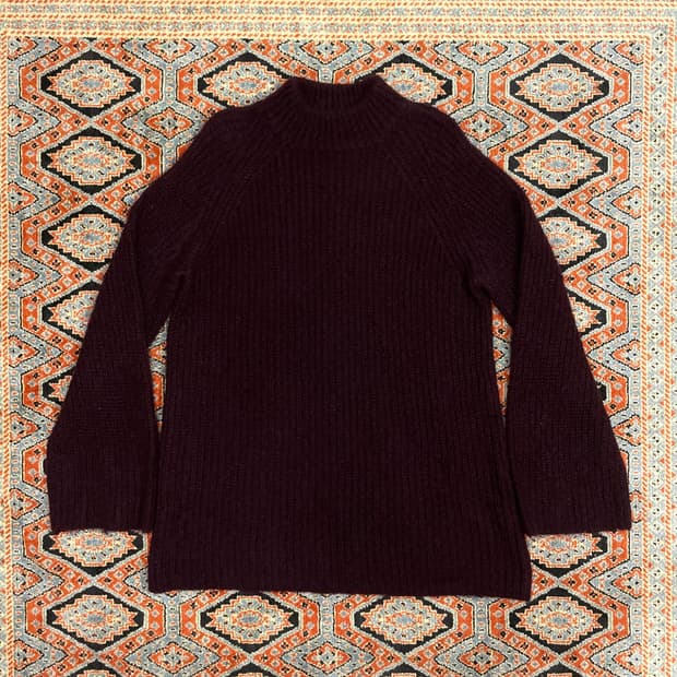 코스 버건디 반폴라 니트 여성S 