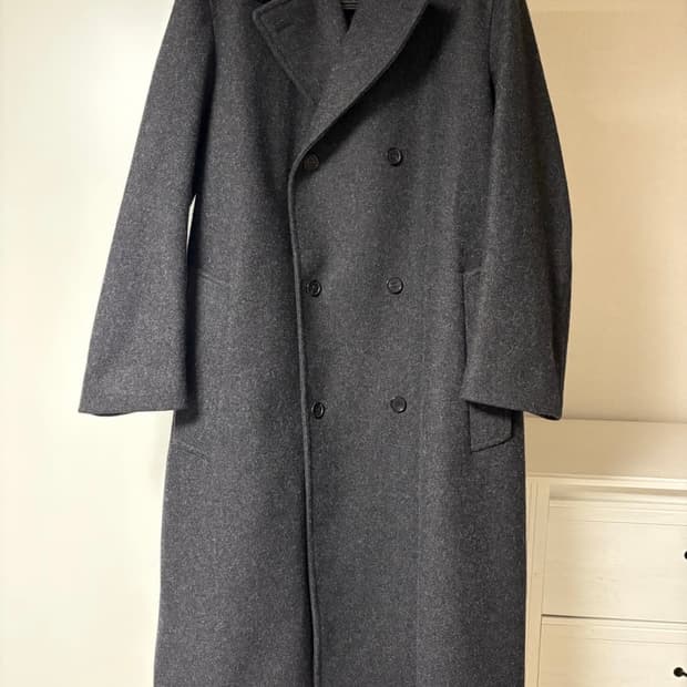 마르니 오버사이즈 차콜 그레이 더블 코트(48사이즈)