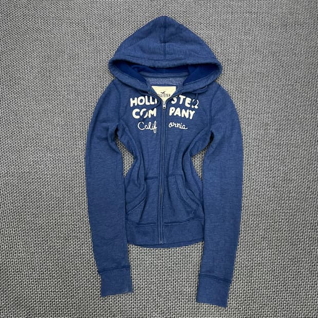 착샷O 홀리스터 블루 딱붙 후드집업