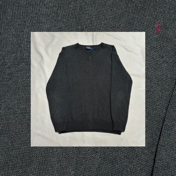 폴로랄프로렌 챠콜 코튼 스웨터