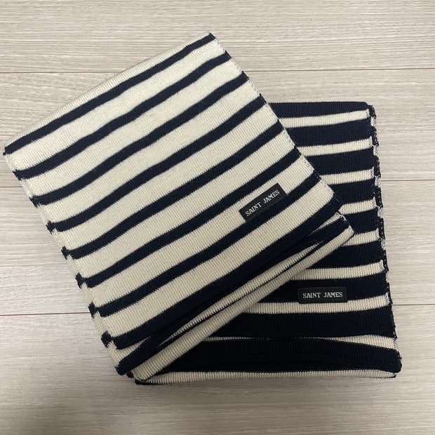 세인트제임스 머플러 화이트/네이비