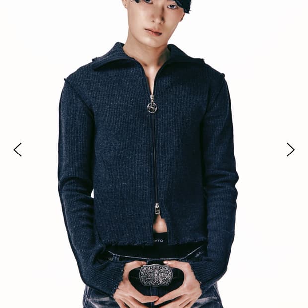 레씨토 니트 집업 차콜