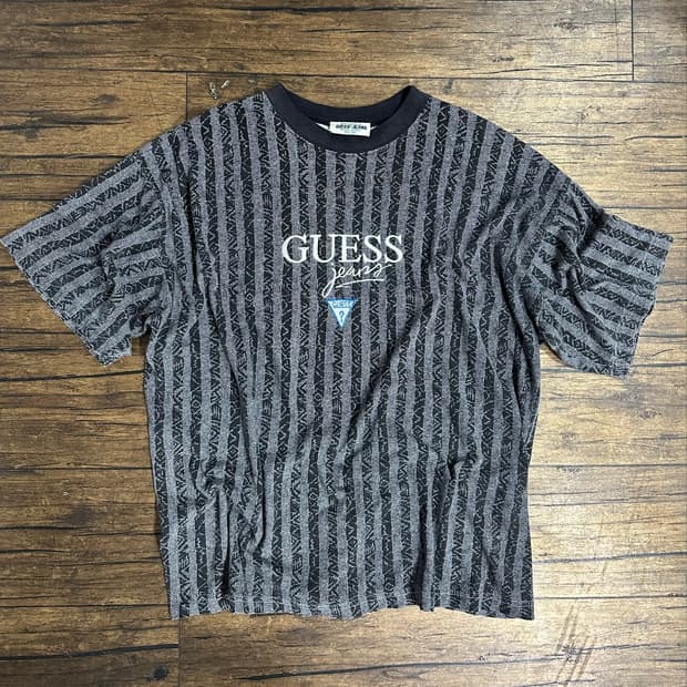 게스 진스 GUESS JEANS 90s 빈티지 자카드 빅로고 XL