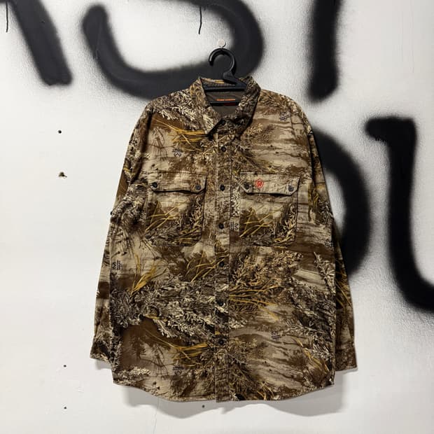 VTG 빈티지 빅사이즈 리얼트리 카모 풀 패턴 더블포켓 긴팔 셔츠