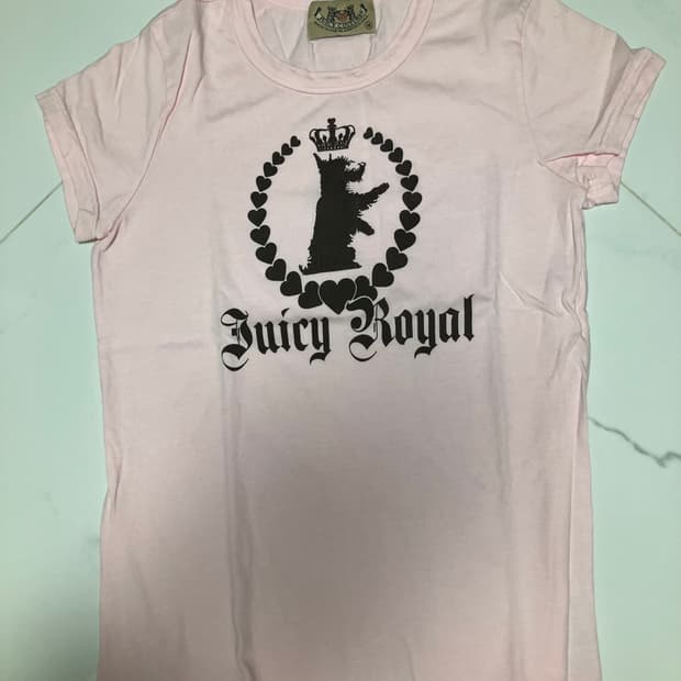 Y2K 쥬시꾸뛰르 반팔 로고 티