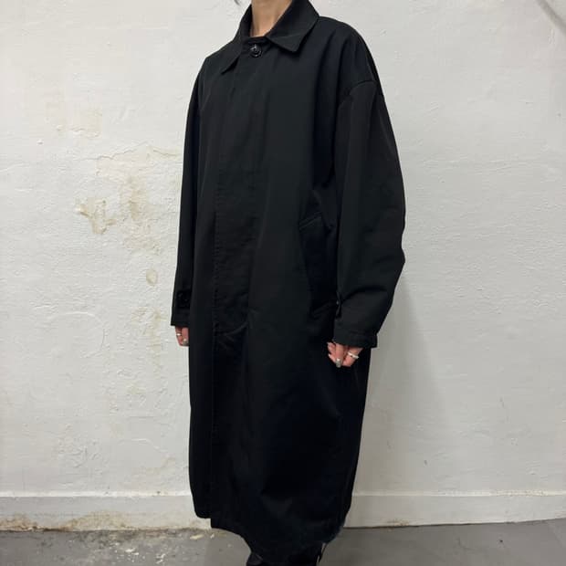 프릭스스토어(Freak's store) 블랙 코튼 루즈 스탠칼라 코트