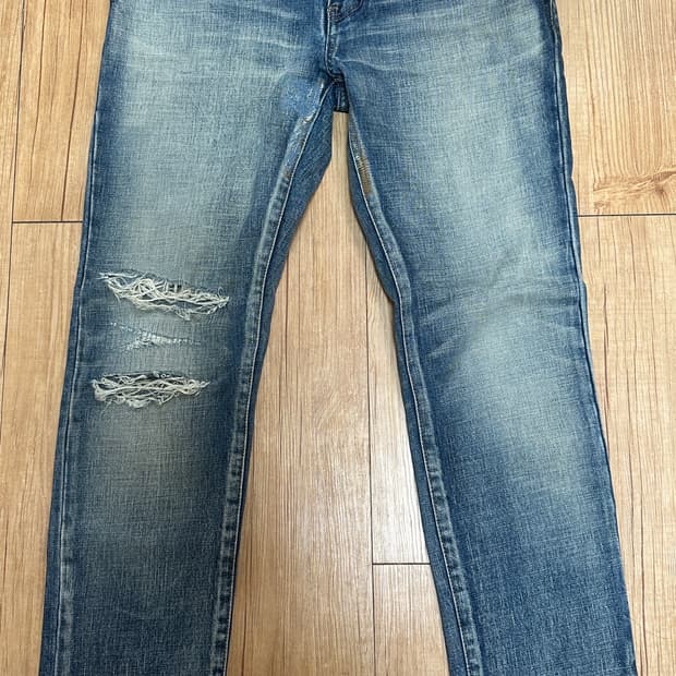 생로랑 무릎 디스 데님진