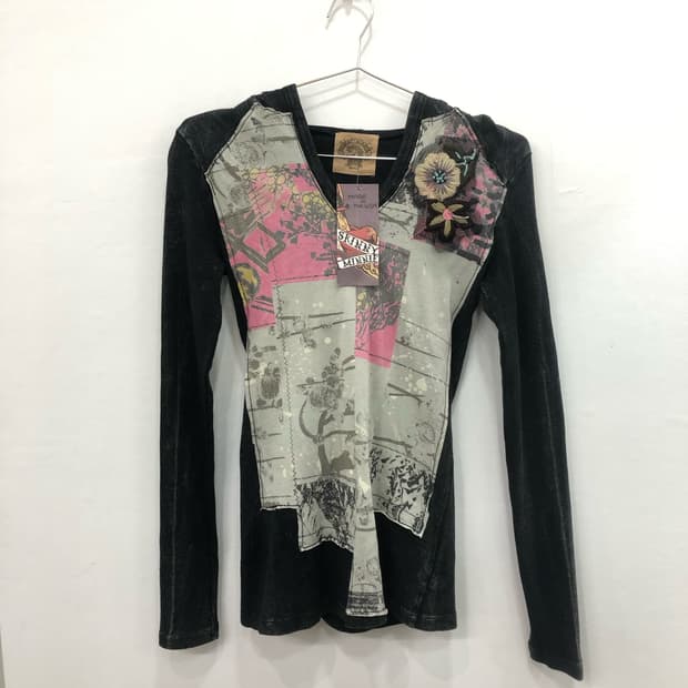 SKINNY MINNIE floral hooded long sleeve 