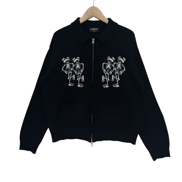 나이스고스트클럽 댄싱 스켈레톤 니트집업