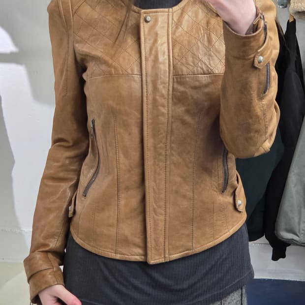 on n on lambskin 양가죽 레더자켓