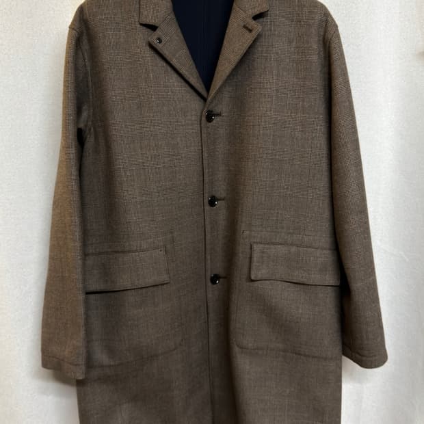 스틸바이핸드 브라운 글랜체크 코트